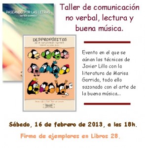 TALLER DE COMUNICACIÓN NO VERBAL, LECTURA Y BUENA MÚSICA. 